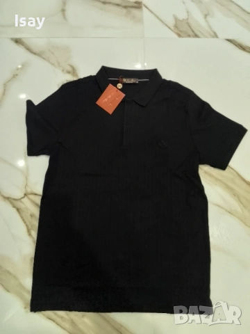 Мъжка тениска ЛОРО ПИАНА в черен цвят , снимка 3 - Тениски - 53838865