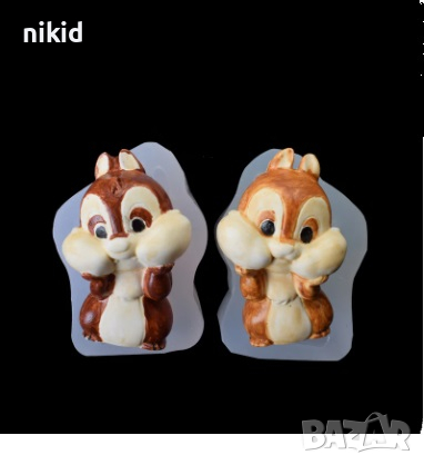 3d Катерица Катеричка хамстер Чип и Дейл силиконов молд форма украса декор фондан шоколад гипс смола