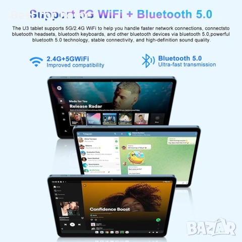 Таблет 2025 Android 14, 22GB RAM 128GB ROM 1TB Expansion, 10-инчов осемядрен таблет , снимка 5 - Таблети - 53755428