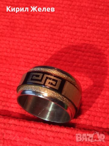 БЛАГОРОДНА НЕРЪЖДАЕМА СТОМАНА МОДЕН ПРЪСТЕН ДВУКОМПОНЕНТЕН ТИП ВЕРСАЧЕ 21125, снимка 9 - Пръстени - 32689626