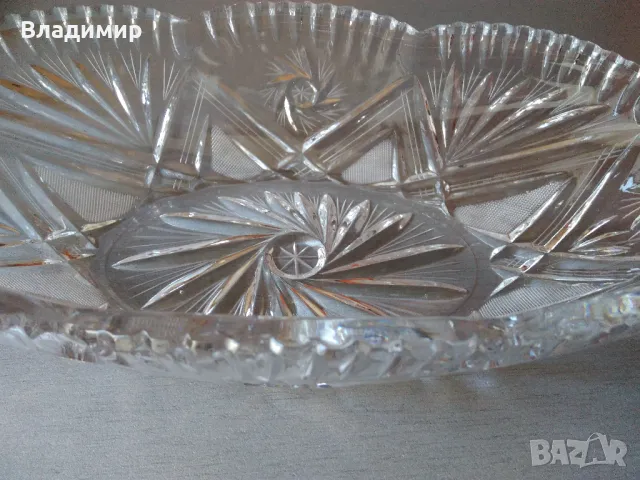 Кристална голяма елипсовидна купа, фруктиера, снимка 12 - Декорация за дома - 47463734