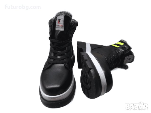 Дамски водоустоичиви черни боти със зелен акцент, снимка 6 - Дамски боти - 39035254