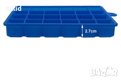 24 бр куб кубчета квадрат силиконов молд форма калъп за фондан шоколад гипс сапун бонбони желе лед , снимка 6 - Форми - 41454578