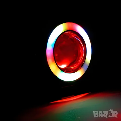 LED проекторен фар за мотоциклет с RGB halo пръстен, снимка 7 - Аксесоари и консумативи - 55866015