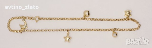 Златни гривни за крак-14 К, снимка 18 - Гривни - 37702604