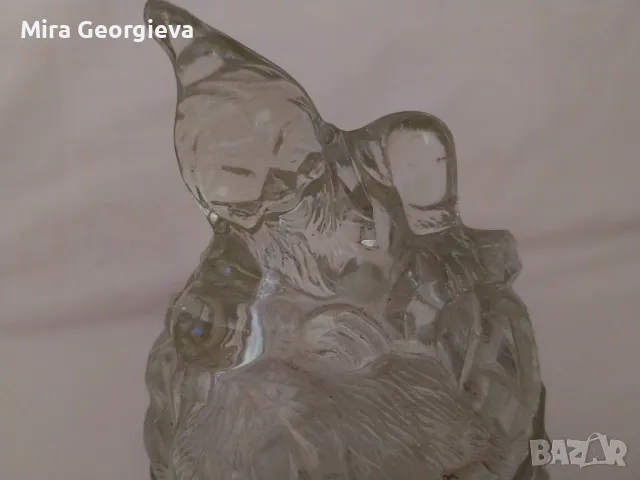 Стара стъклена захарница-бонбониера българска, снимка 2 - Други ценни предмети - 49922394