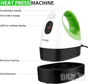 Мини термопреса Calogy, машина за пренос на топлина, Led малка и преносима ютия, снимка 2 - Други машини и части - 49931449