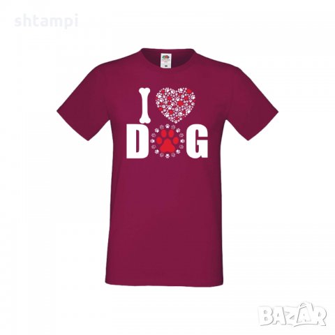 Мъжка тениска Свети Валентин I Love Dog, снимка 5 - Тениски - 35712548