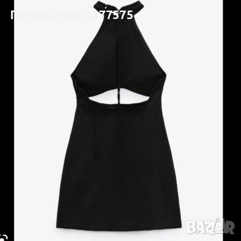 Zara къса черна рокля с гол гръб