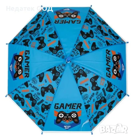 Автоматичен детски чадър, Син, 66 см, снимка 3 - Чадъри - 49126119