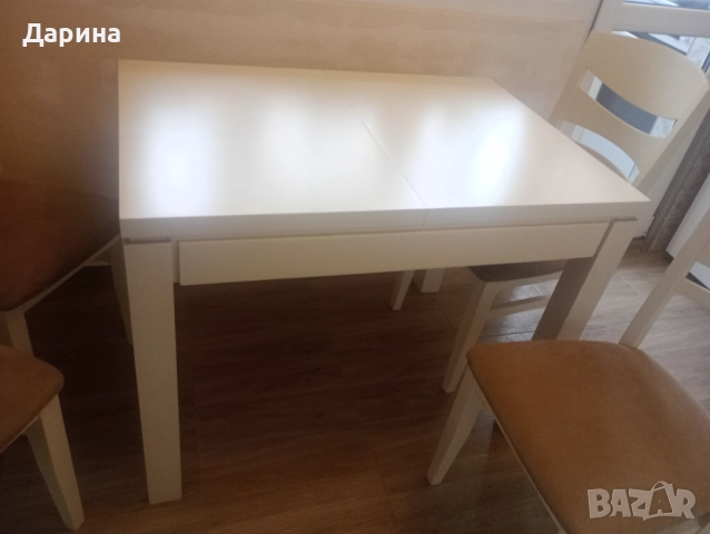 Комплект маса с 4 стола, снимка 2 - Маси - 52580976