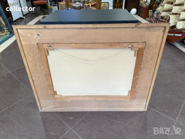 Маслена картина - алпийски пейзаж. №7883, снимка 8 - Антикварни и старинни предмети - 53617893