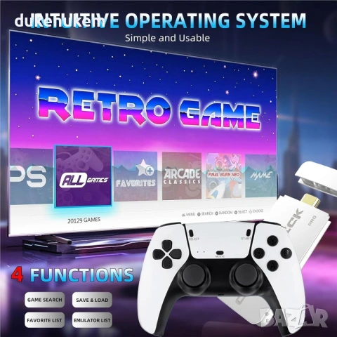 Ретро конзола с 21700+ игри + 2 безжични джойстика, снимка 4 - Други игри и конзоли - 53032401
