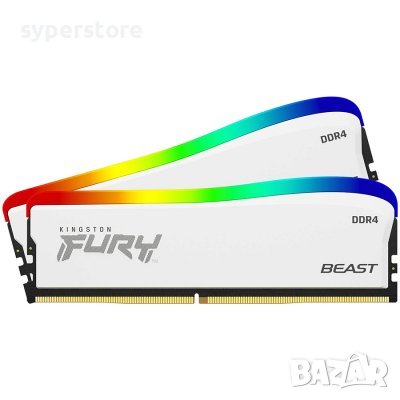 RAM Памет за настолен компютър Kingston 32GB 3600MT/s DDR4 CL18 DIMM FURY Beast White RGB SE  SS3074