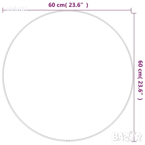 vidaXL Стенно огледало злато Ø 60 см кръгло, снимка 6 - Огледала - 56147244