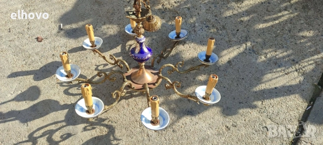 Месингов полилей 8-ца, снимка 6 - Антикварни и старинни предмети - 52750143