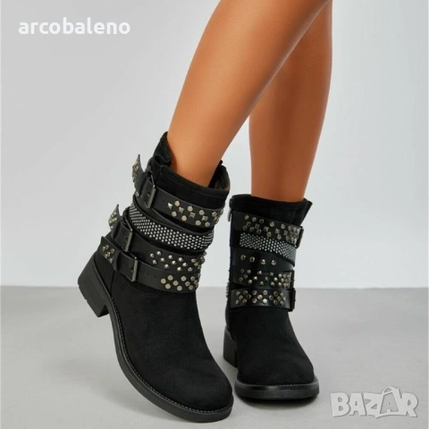 Дамски уестърн и мотористки ботуши, 3цвята , снимка 8 - Дамски боти - 53078331