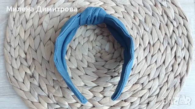Диадеми от деним с възел / Диадема от деним с дунапрен , снимка 2 - Аксесоари за коса - 48940978