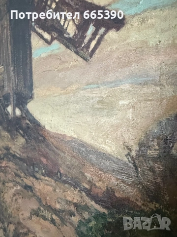 Стара картина “Вятърната мелница”, снимка 8 - Антикварни и старинни предмети - 53873699