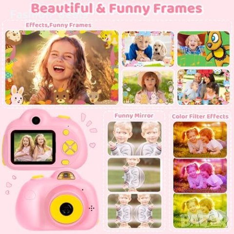 Нова Детска HD Камера 1080P с 32GB SD Момичета Момчета 3-12г Фотоапарат деца, снимка 6 - Фотоапарати - 42713002