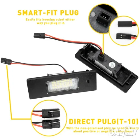 LED Плафони за регистрационен номер BMW Mini Fiat, снимка 2 - Аксесоари и консумативи - 47485913