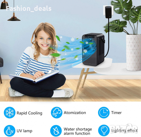 Нов Преносим вентилатор Персонален мини фен с вода Охладител Овлажнител, снимка 6 - Климатици - 36299734