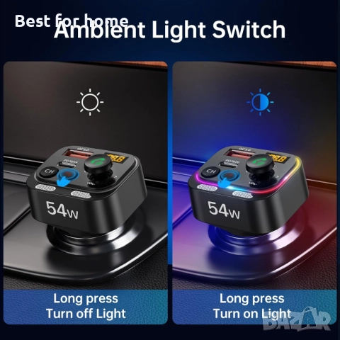 Syncwire Bluetooth 5.4 FM трансмитер Зарядно за кола, снимка 5 - Други - 52693453