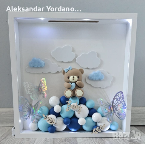 3Д бебешка визитка.Луксозен подарък за изписване ,погача, кръщене., снимка 5 - Мебели за детската стая - 53658113