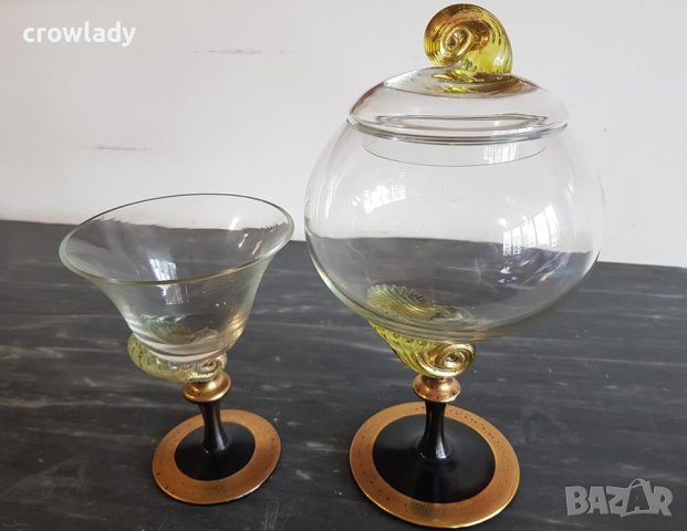 Дизайнерско и авторско Elime ръчно стъкло Мурано Чаша и Купа