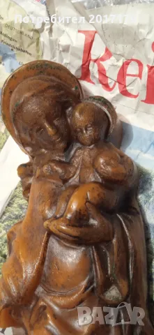 46 см ВОСЪЧНА фигура на Мадона с младенеца икона за стена , снимка 3 - Антикварни и старинни предмети - 50235070