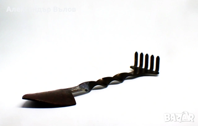 Стар Интрумент Цветя Саксии Лопатка Гребло Метал, снимка 11 - Колекции - 53119228