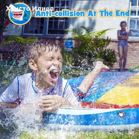 Голяма водна пързалка двойна с водни дюзи и 2 бодиборда 4.80м, снимка 6 - Други - 51358269