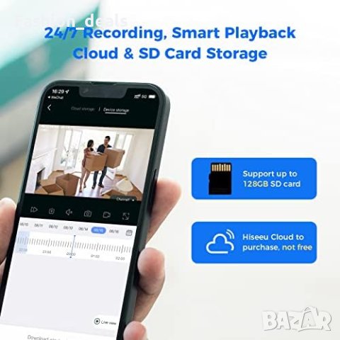 Нова 360° WiFi камера за сигурност на открито/Цветно нощно виждане, снимка 5 - HD камери - 41571807