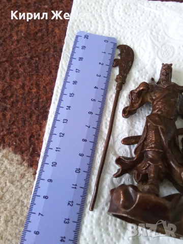 Бронзова статуетка на Гуан ю китайски бог 50503, снимка 3 - Колекции - 53754557