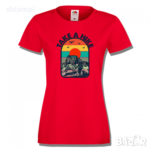 Дамска тениска Take A Hike,Изненада,Подарък,Поход,Връх,Хижа, снимка 3 - Тениски - 36373818