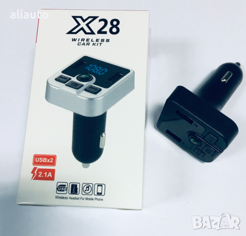 FM Трансмитер Bluetooth Х28 MP3 2xUSB, microSD card slot, Черен, снимка 2 - Аксесоари и консумативи - 36305608