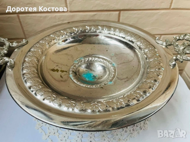 Красива фруктиера на столче от Англия с 2 дръжки, снимка 14 - Антикварни и старинни предмети - 53473729