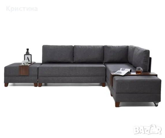 Десен ъглов диван Fly Grey, снимка 1
