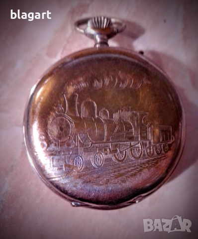 Джобен железничарски часовник - Roskopf , снимка 3 - Антикварни и старинни предмети - 44551977