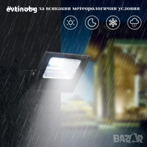 Соларен прожектор Jortan IP 66, дистанционно управление, индикатор за батерията, снимка 5 - Прожектори - 53779821