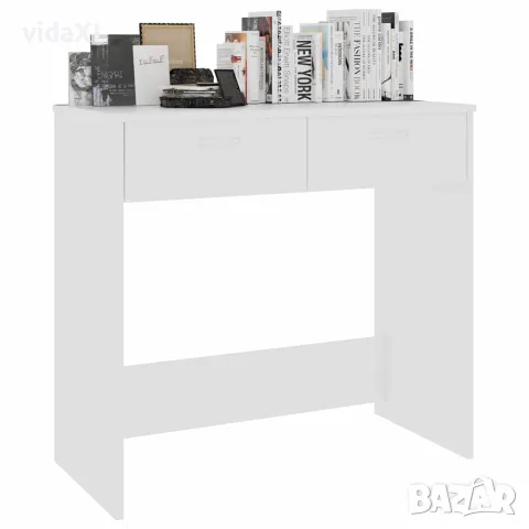 vidaXL Бюро, бяло, 80x40x75 см, инженерно дърво, снимка 5 - Бюра - 56147779