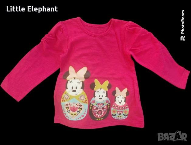 Блузка с дълъг ръкав Disney,Minnie Mouse,spiritually за 9-12 мес момиченце,Англия/нова