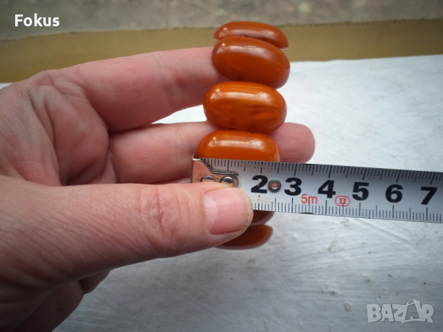 Гривна от стар бакелит - каталин голяма масивна, снимка 4 - Антикварни и старинни предмети - 53508279