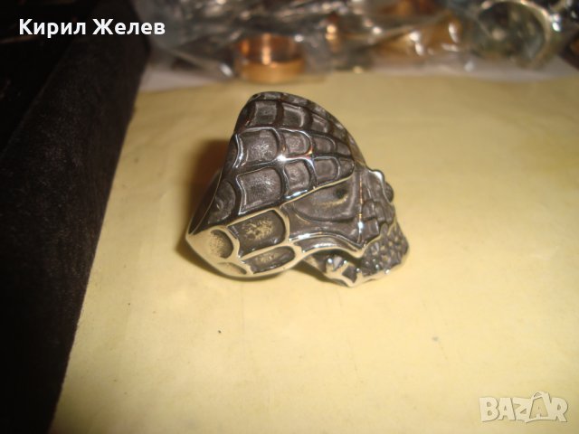 ХЕВИ МЕТЪЛ СТОМАНЕН СТРАШЕН ПРЪСТЕН - МАСКА НЕРЪЖДАЕМ НОВ 24972, снимка 6 - Пръстени - 34376332