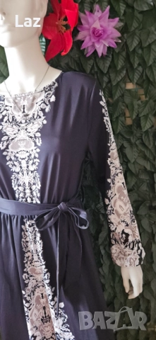 женствена рокля с коланче и дълъг ръкав, снимка 4 - Рокли - 52478503