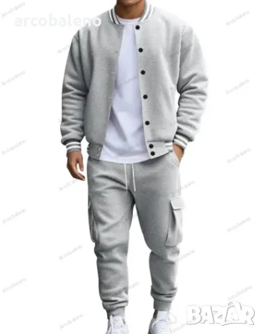 Мъжки свободен комплект от две части, панталон и ежедневно яке от полар, 5цвята , снимка 8 - Спортни дрехи, екипи - 49500961