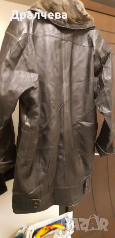  Дамско кожено яке,шуба,eст.кожа,размер L, снимка 3 - Палта, манта - 36333668