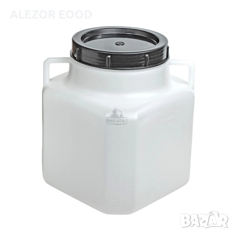 Бидон 10 литра, бял, квадратен