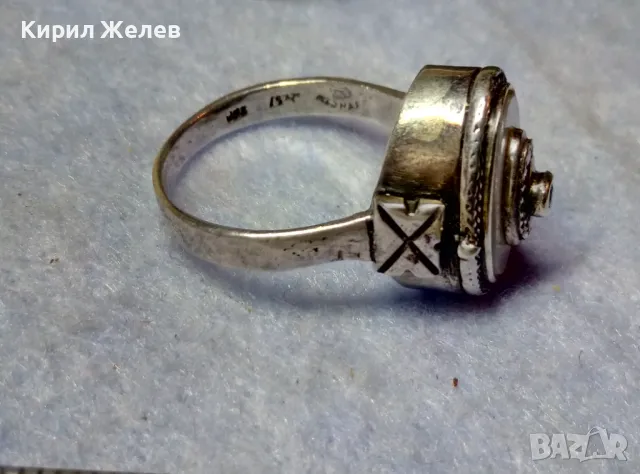 Старинен СЕДЕФЕН СРЕБЪРЕН ПРЪСТЕН СРЕБРО ВИСОКА ПРОБА с 3 ПЕЧАТА и МИНИАТЮРЕН НАТУРАЛЕН РУБИН 49991, снимка 9 - Антикварни и старинни предмети - 49294855