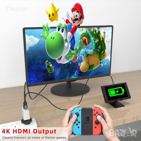 Зарядно устройство за Switch OLED GaN PD36W 3 порта USB C+USB A+4K/HD, снимка 3 - Аксесоари - 41804631